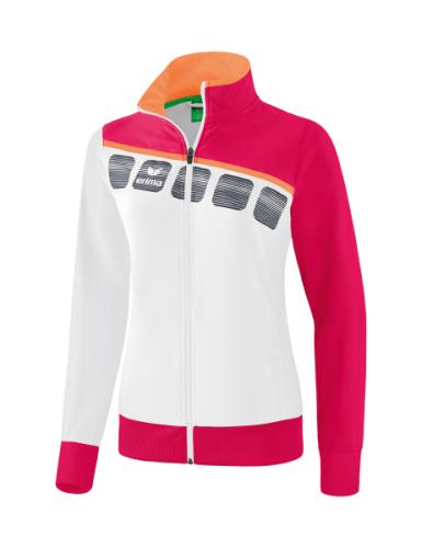 Erima Frauen 5-C Präsentationsjacke - weiß/love rose/peach (Grösse: 40) von Erima