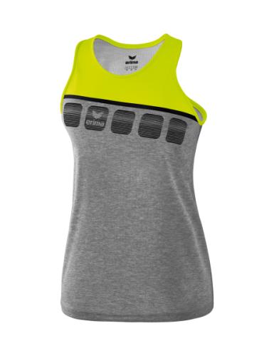 Erima Frauen 5-C Tanktop - grau melange/lime pop/schwarz (Grösse: 34) von Erima