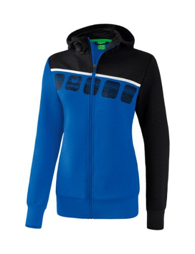 Erima Frauen 5-C Trainingsjacke mit Kapuze - new royal/schwarz/weiß (Grösse: 34) von Erima