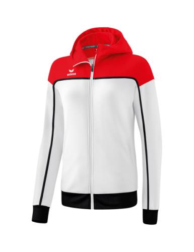 Erima Frauen CHANGE by erima Trainingsjacke mit Kapuze - weiß/rot/schwarz (Grösse: 34) von Erima