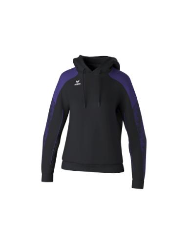 Erima Frauen EVO STAR Kapuzensweat - schwarz/ultra violet (Grösse: 40) von Erima