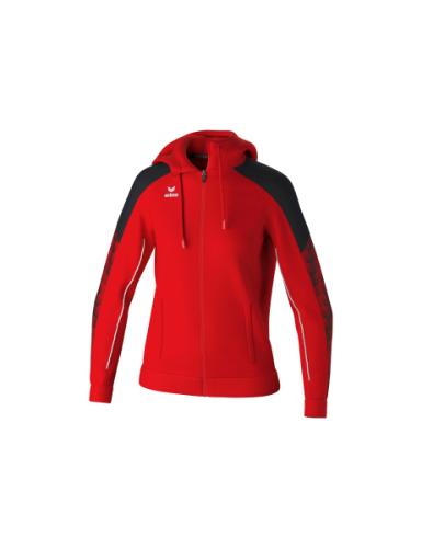 Erima Frauen EVO STAR Trainingsjacke mit Kapuze - rot/schwarz (Grösse: 34) von Erima