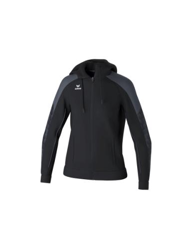 Erima Frauen EVO STAR Trainingsjacke mit Kapuze - schwarz/slate grey (Grösse: 36) von Erima