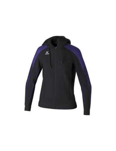 Erima Frauen EVO STAR Trainingsjacke mit Kapuze - schwarz/ultra violet (Grösse: 36) von Erima