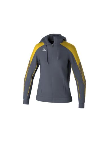 Erima Frauen EVO STAR Trainingsjacke mit Kapuze - slate grey/gelb (Grösse: 34) von Erima