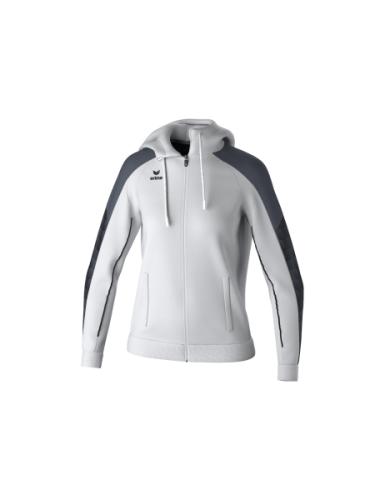 Erima Frauen EVO STAR Trainingsjacke mit Kapuze - weiß/schwarz (Grösse: 34) von Erima