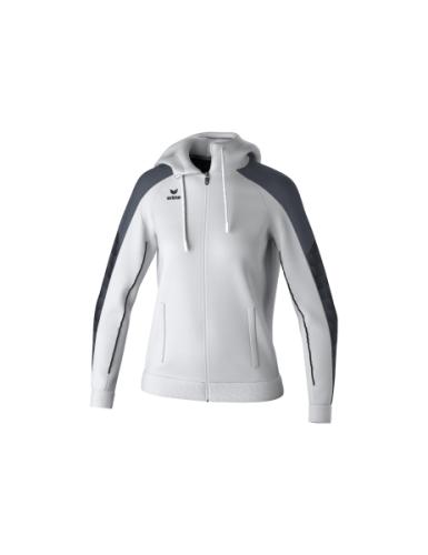 Erima Frauen EVO STAR Trainingsjacke mit Kapuze - weiß/schwarz (Grösse: 36) von Erima