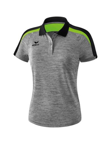 Erima Frauen Liga 2.0 Poloshirt - grau melange/schwarz/green gecko (Grösse: 42) von Erima