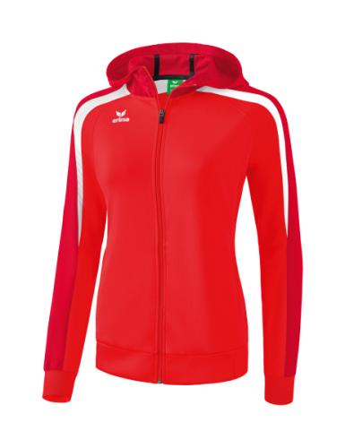 Erima Frauen Liga 2.0 Trainingsjacke mit Kapuze - rot/dunkelrot/weiß (Grösse: 34) von Erima