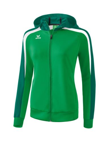 Erima Frauen Liga 2.0 Trainingsjacke mit Kapuze - smaragd/evergreen/weiß (Grösse: 40) von Erima