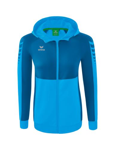 Erima Frauen Six Wings Trainingsjacke mit Kapuze - curacao/mykonos (Grösse: 34) von Erima