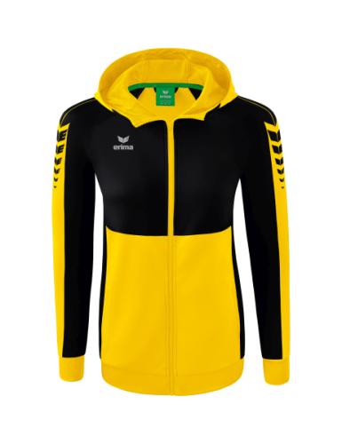 Erima Frauen Six Wings Trainingsjacke mit Kapuze - gelb/schwarz (Grösse: 36) von Erima