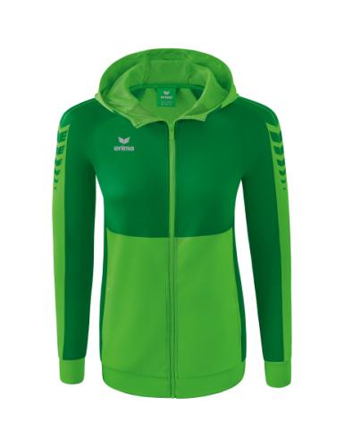 Erima Frauen Six Wings Trainingsjacke mit Kapuze - green/smaragd (Grösse: 38) von Erima