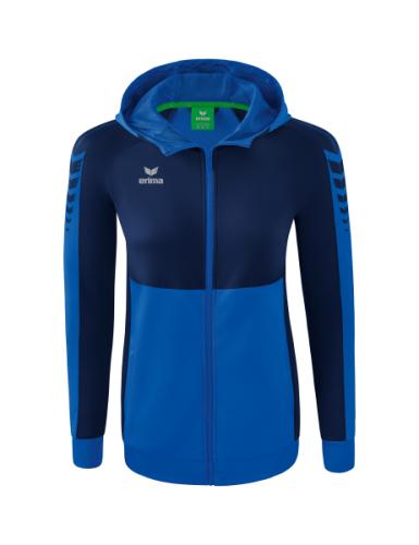 Erima Frauen Six Wings Trainingsjacke mit Kapuze - new royal/new navy (Grösse: 36) von Erima