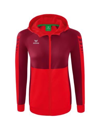 Erima Frauen Six Wings Trainingsjacke mit Kapuze - rot/bordeaux (Grösse: 34) von Erima