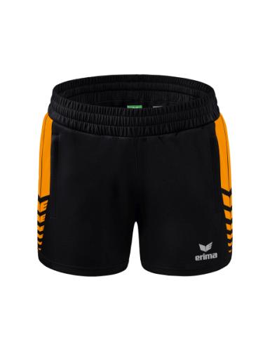 Erima Frauen Six Wings Worker Shorts - schwarz/new orange (Grösse: 34) von Erima