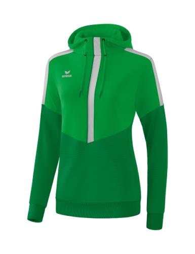 Erima Frauen Squad Kapuzensweat - fern green/smaragd/silver grey (Grösse: 34) von Erima