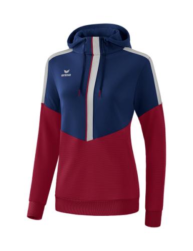 Erima Frauen Squad Kapuzensweat - new navy/bordeaux/silver grey (Grösse: 34) von Erima