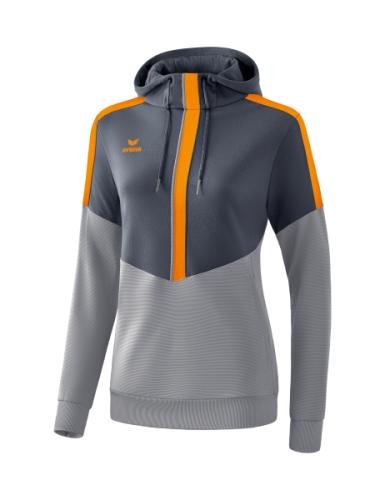 Erima Frauen Squad Kapuzensweat - slate grey/monument grey/new orange (Grösse: 34) von Erima