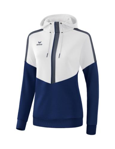 Erima Frauen Squad Kapuzensweat - weiß/new navy/slate grey (Grösse: 34) von Erima