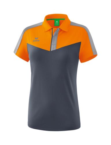 Erima Frauen Squad Poloshirt - new orange/slate grey/monument grey (Grösse: 34) von Erima