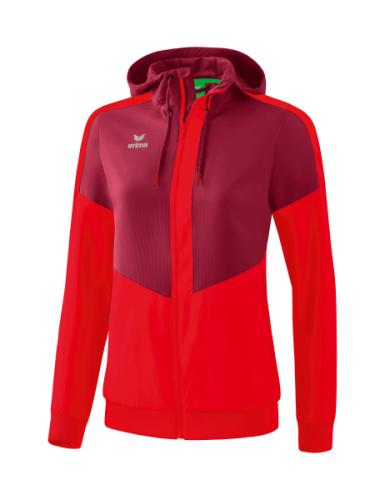 Erima Frauen Squad Tracktop Jacke mit Kapuze - bordeaux/rot (Grösse: 42) von Erima