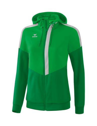 Erima Frauen Squad Tracktop Jacke mit Kapuze - fern green/smaragd/silver grey (Grösse: 42) von Erima