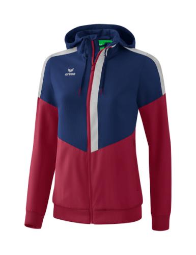 Erima Frauen Squad Tracktop Jacke mit Kapuze - new navy/bordeaux/silver grey (Grösse: 38) von Erima