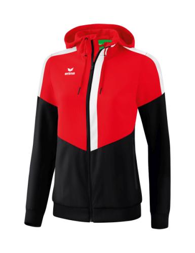 Erima Frauen Squad Tracktop Jacke mit Kapuze - rot/schwarz/weiß (Grösse: 44) von Erima