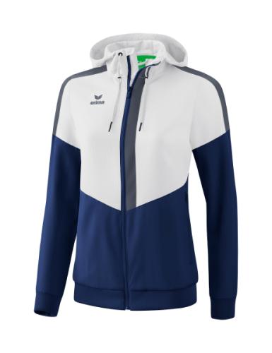 Erima Frauen Squad Tracktop Jacke mit Kapuze - weiß/new navy/slate grey (Grösse: 36) von Erima