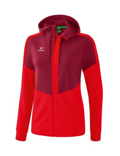 Erima Frauen Squad Trainingsjacke mit Kapuze - bordeaux/rot (Grösse: 34) von Erima