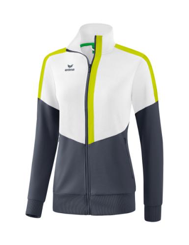 Erima Frauen Squad Worker Jacke - weiß/slate grey/bio lime (Grösse: 44) von Erima