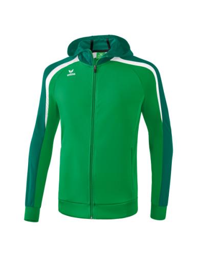 Erima Liga 2.0 Trainingsjacke mit Kapuze - smaragd/evergreen/weiß (Grösse: M) von Erima