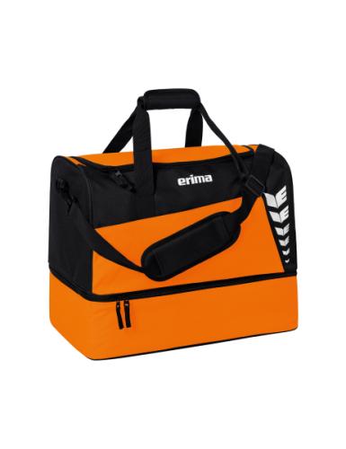 Erima SIX WINGS Sporttasche mit Bodenfach - orange/schwarz (Grösse: L) von Erima