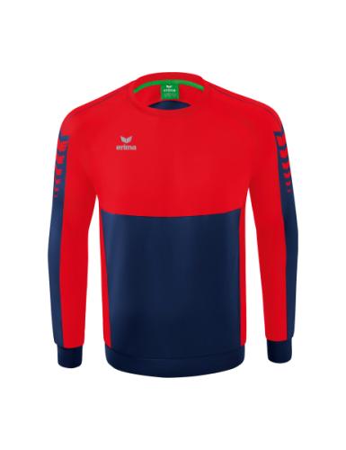 Erima Six Wings Sweatshirt - new navy/rot (Grösse: L) von Erima