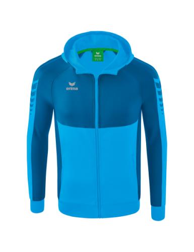 Erima Six Wings Trainingsjacke mit Kapuze - curacao/mykonos (Grösse: L) von Erima