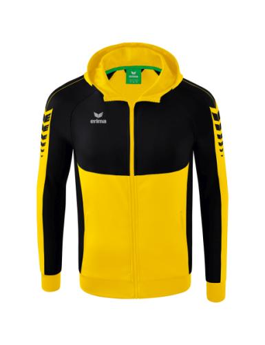 Erima Six Wings Trainingsjacke mit Kapuze für Kinder - gelb/schwarz (Grösse: 116) von Erima