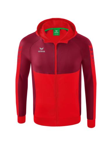 Erima Six Wings Trainingsjacke mit Kapuze für Kinder - rot/bordeaux (Grösse: 116) von Erima