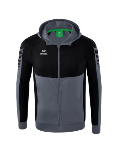 Erima Six Wings Trainingsjacke mit Kapuze - slate grey/schwarz (Grösse: L) von Erima