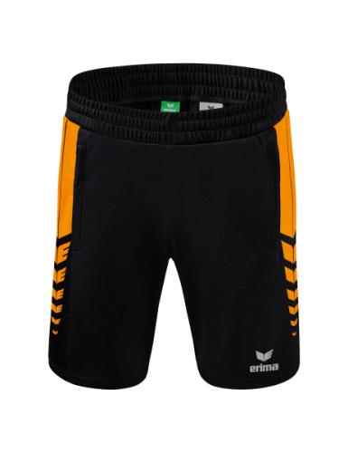 Erima Six Wings Worker Shorts für Kinder - schwarz/new orange (Grösse: 116) von Erima