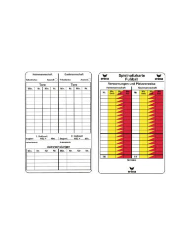 Erima Spielnotizkarten Fussball - weiß (Grösse: 00) von Erima