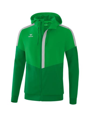 Erima Squad Tracktop Jacke mit Kapuze - fern green/smaragd/silver grey (Grösse: XXL) von Erima