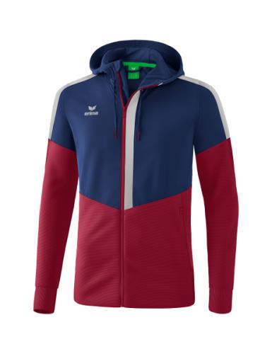 Erima Squad Trainingsjacke mit Kapuze für Kinder - new navy/bordeaux/silver grey (Grösse: 152) von Erima