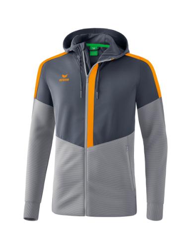 Erima Squad Trainingsjacke mit Kapuze für Kinder - slate grey/monument grey/new orange (Grösse: 152) von Erima