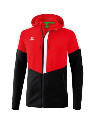 Erima Squad Trainingsjacke mit Kapuze - rot/schwarz/weiß (Grösse: XXXL) von Erima