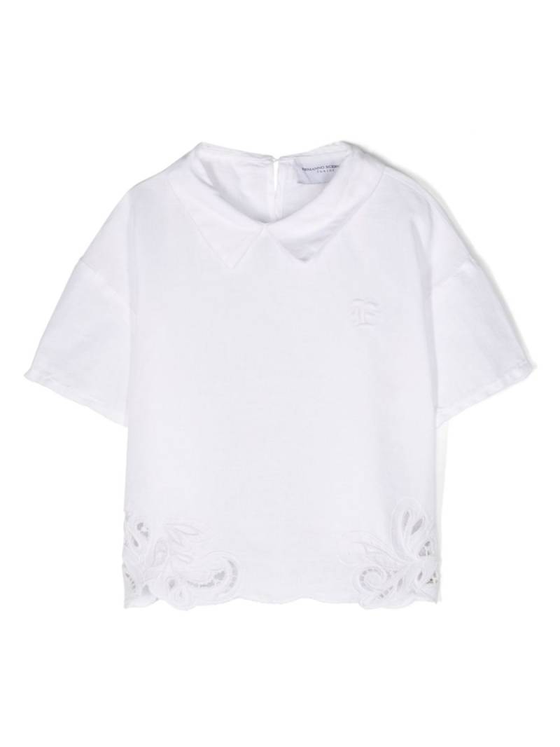 Ermanno Scervino Junior logo-embroidered polo shirt - White von Ermanno Scervino Junior