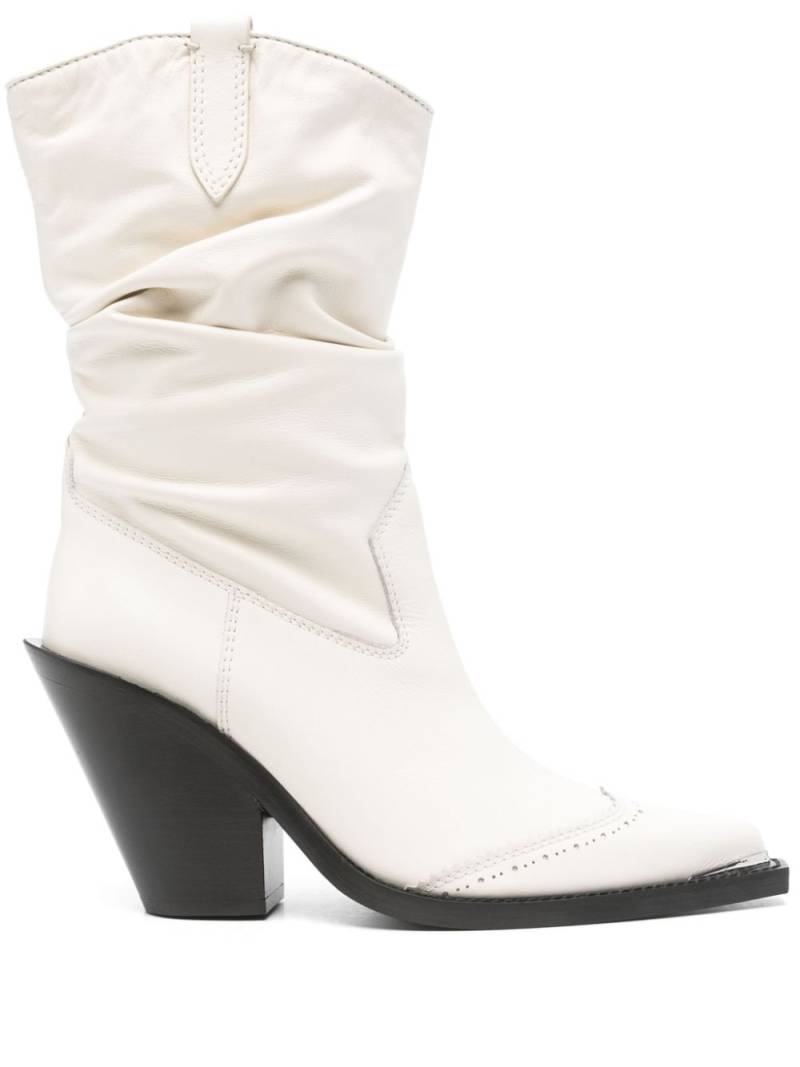 Ermanno Scervino 95mm Texan boots - White von Ermanno Scervino