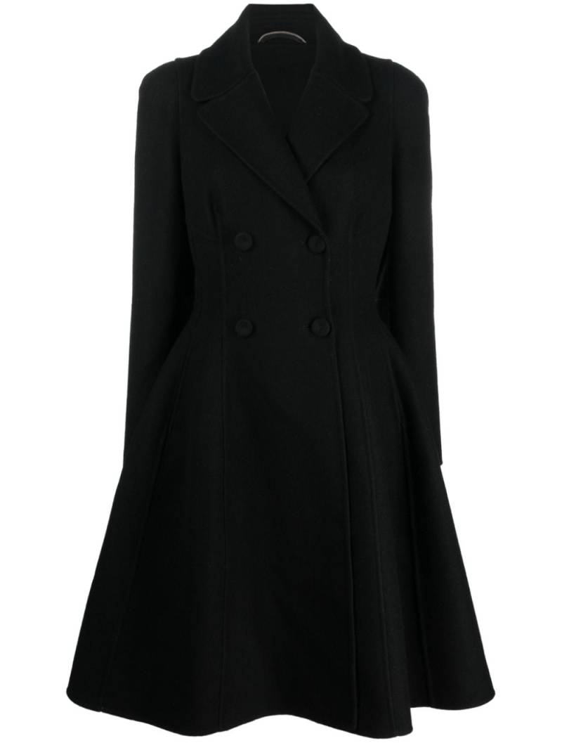 Ermanno Scervino A-line double-breasted wool coat - Black von Ermanno Scervino