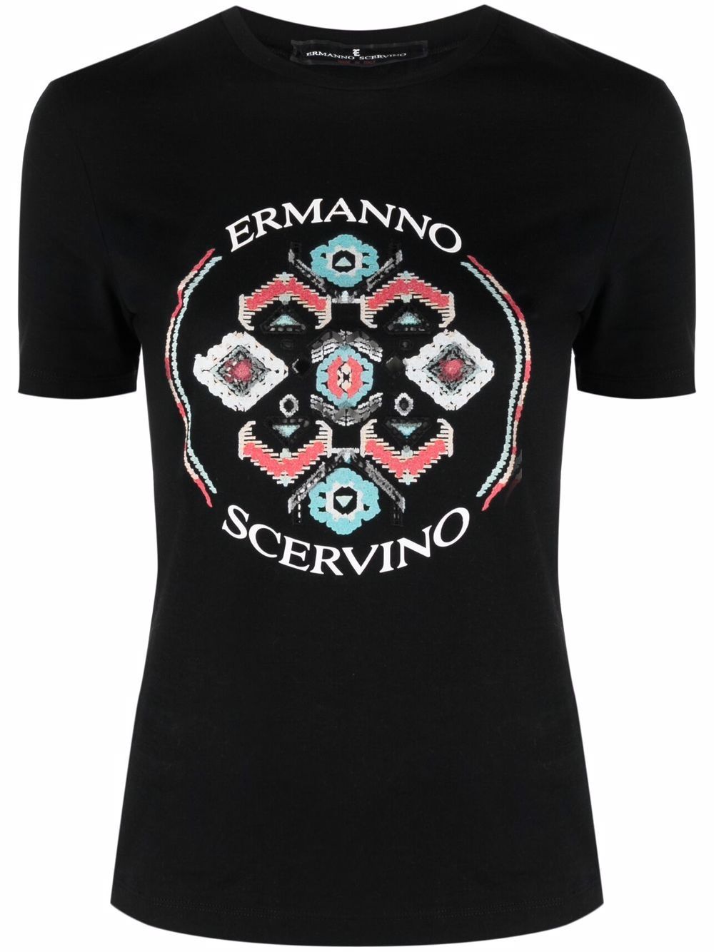 Ermanno Scervino abstract logo print T-shirt - Black von Ermanno Scervino