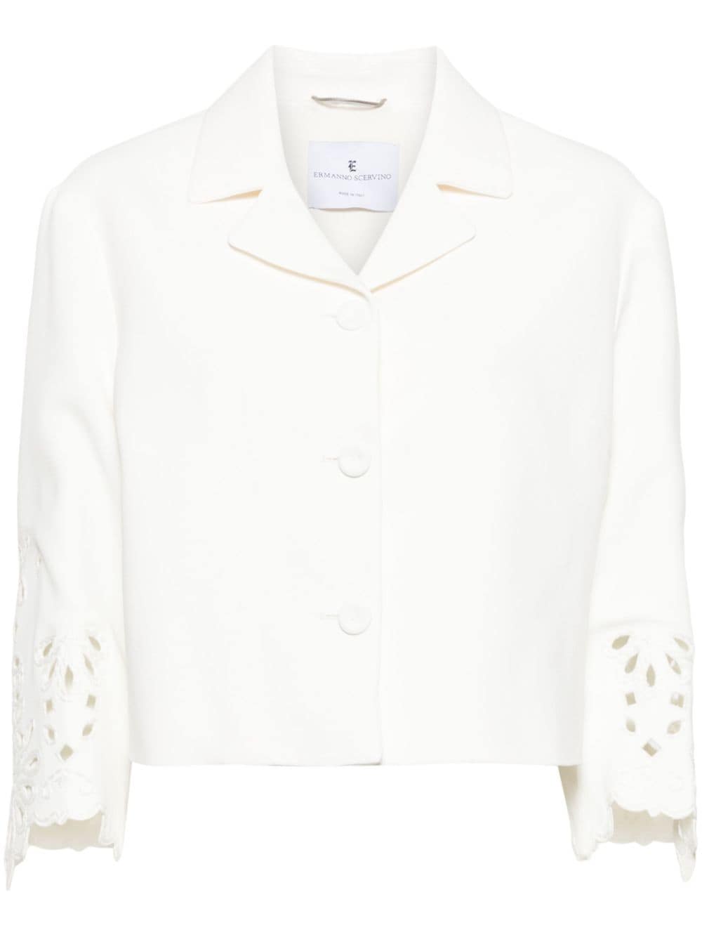 Ermanno Scervino broderie anglaise cropped jacket - White von Ermanno Scervino